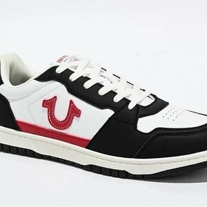 True Religion Men's Black, White, and Red Sneakers size 8